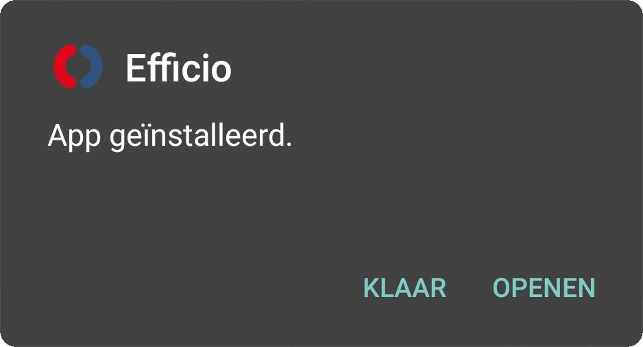 Efficio app installeren stap 1